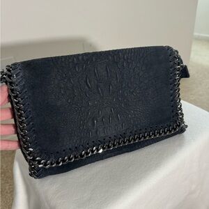 Borse in Pelle Italian leather crossbody clutch black snakeskin